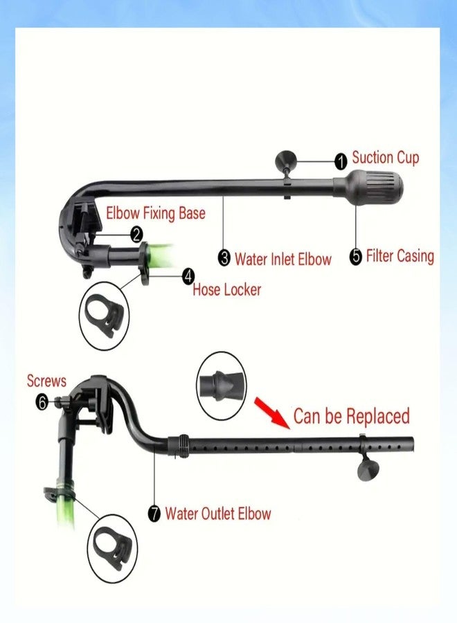 VAYINATO Sun-Sun HW-302 Canister Filter Spare Inlet and Outlet Pipe Set | Durable Plastic Aquarium Filter Replacement Accessories for Water Flow & Circulation and Maintain - Image 5
